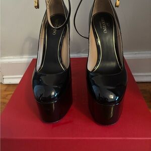 Valentino Black Patent Leather Platform Heels
